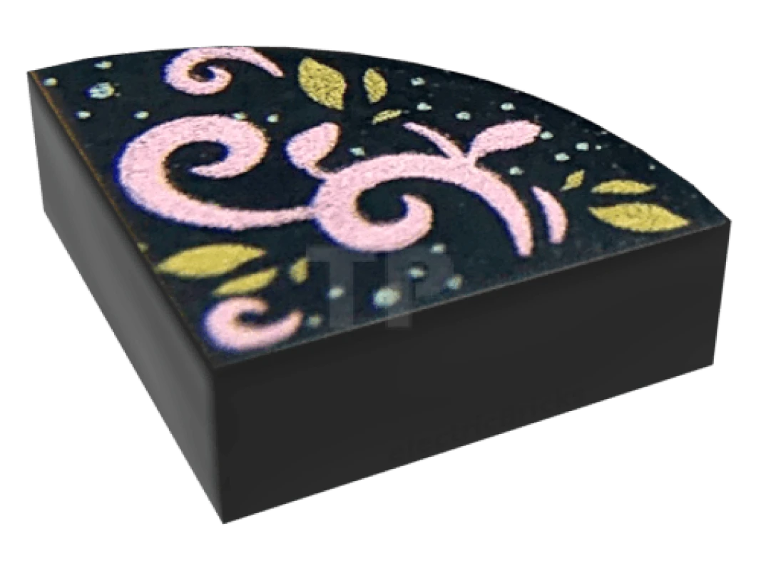 LEGO&reg; 6315592 - 25269pb012 - Tile 1 x 1 Round Quarter with Curls Pattern