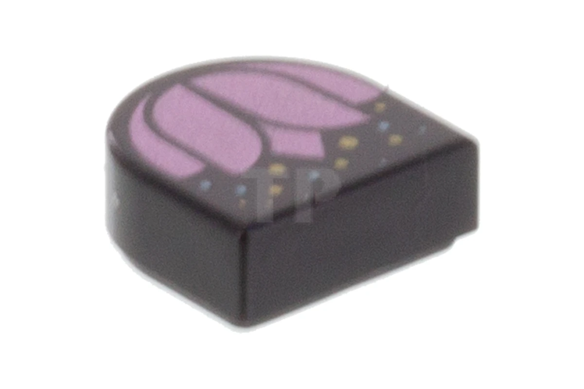 LEGO&reg; 6315582 - 24246pb003 - Tile 1 x 1 Half Circle with Flower Pattern