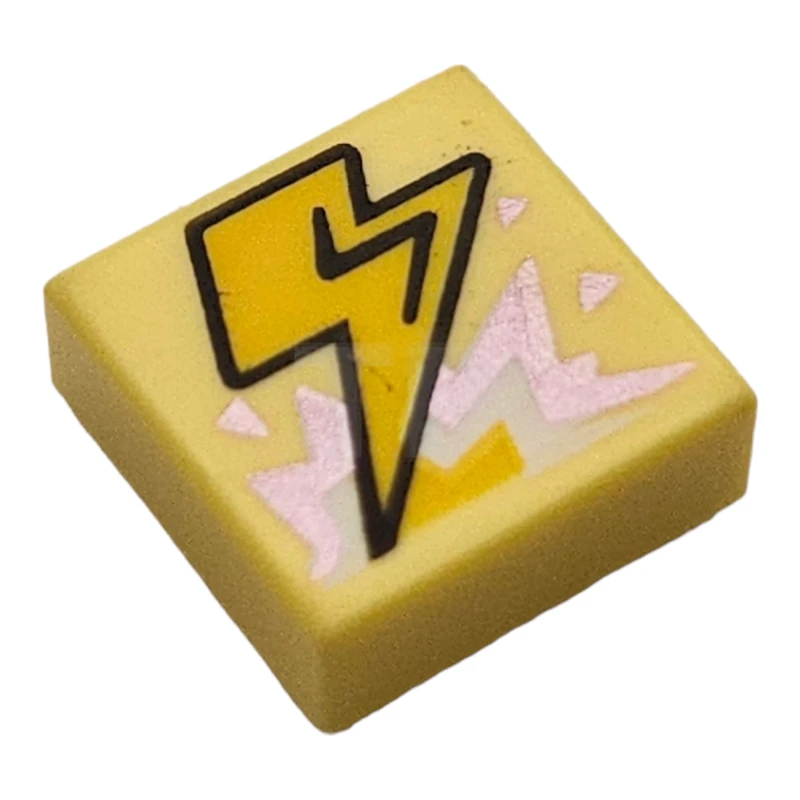 LEGO&reg; 6315648 - 3070pb164 - Baldosa 1 x 1 con Rayo y Patrón de Explosión