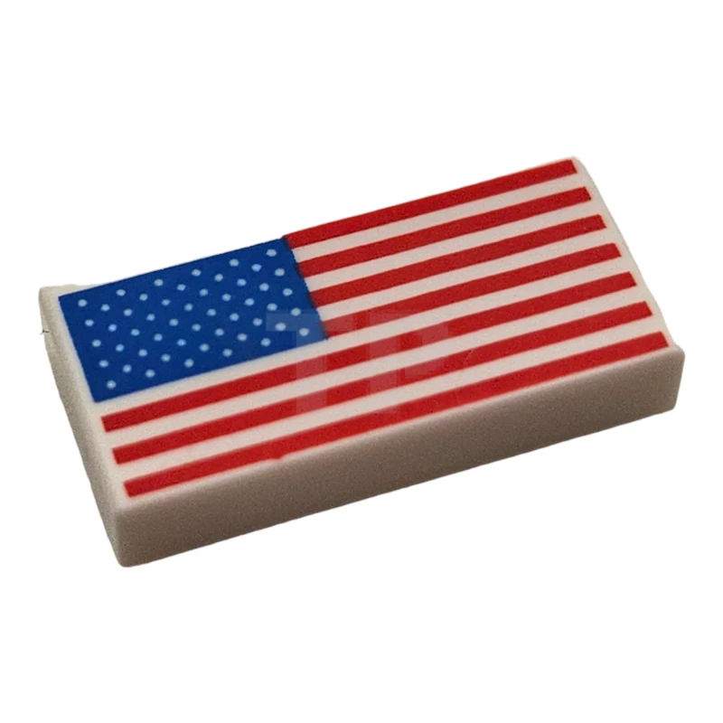 LEGO&reg; 6304837 - 3069pb0797 - Baldosa 1 x 2 con Bandera de Estados Unidos