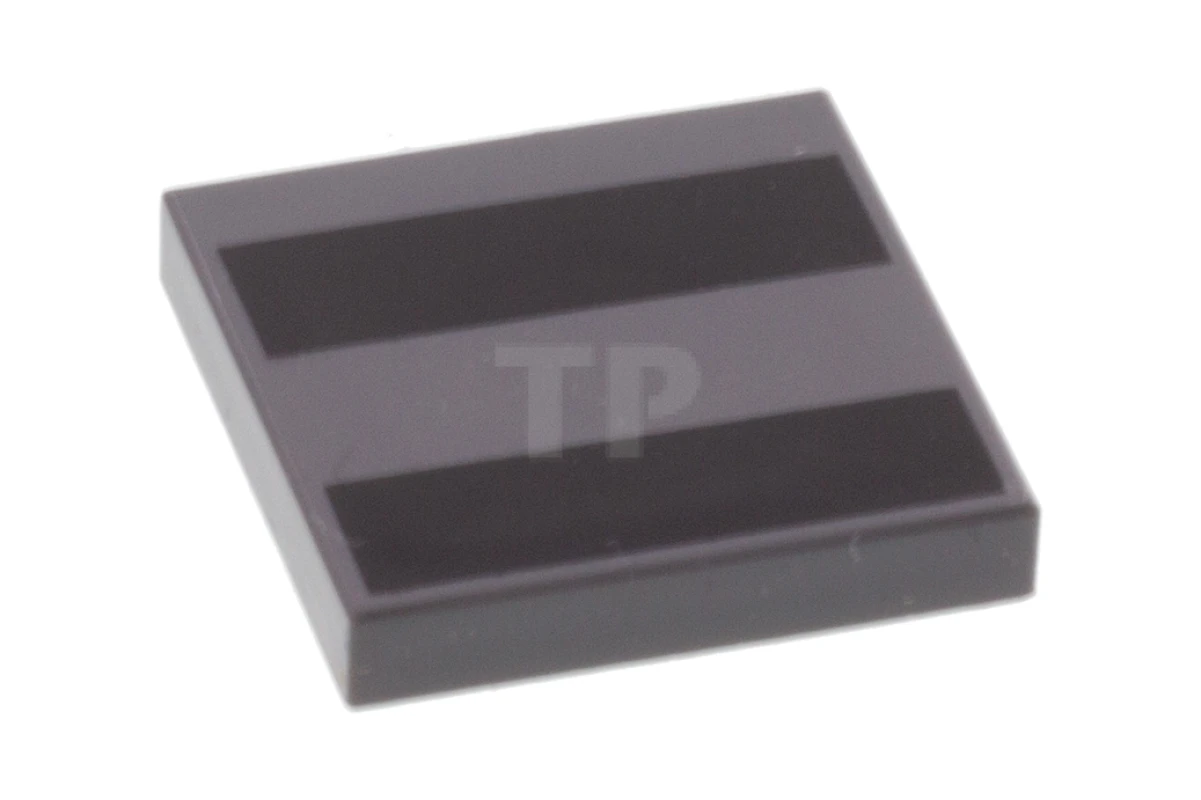 LEGO&reg; 6296980 - 3068pb1336 - Tile 2 x 2 with Groove with 2 Black Stripes Pattern