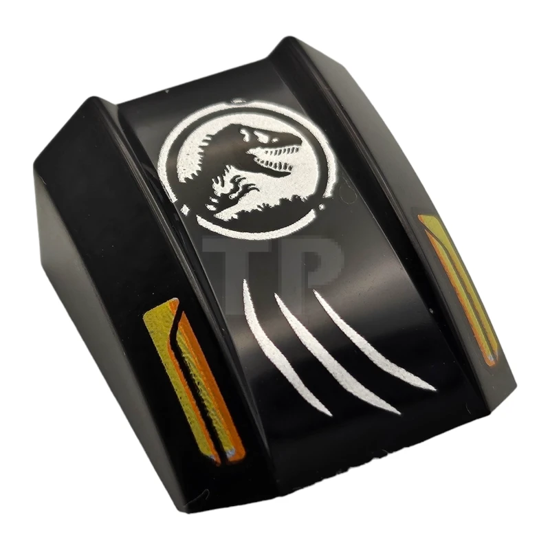 LEGO&reg; 30602pb108 - 6311157 - Slope 2 x 2 Curved with Rim and Jurassic World Logo Pattern