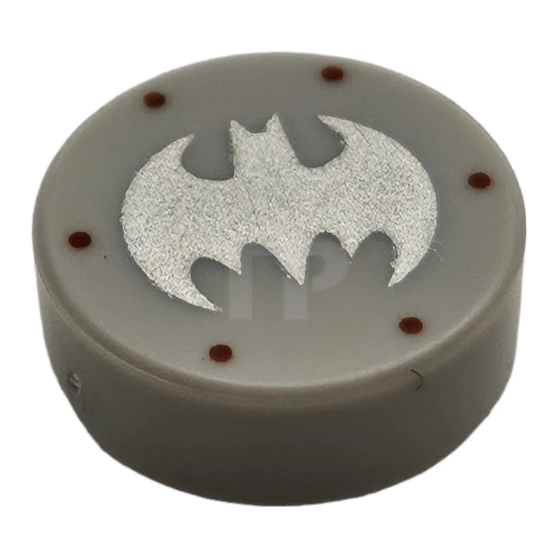 LEGO&reg; 6279964 - 98138pb111 - Fliese 1 x 1 Rund mit Fledermaus-Muster (Batman-Logo)