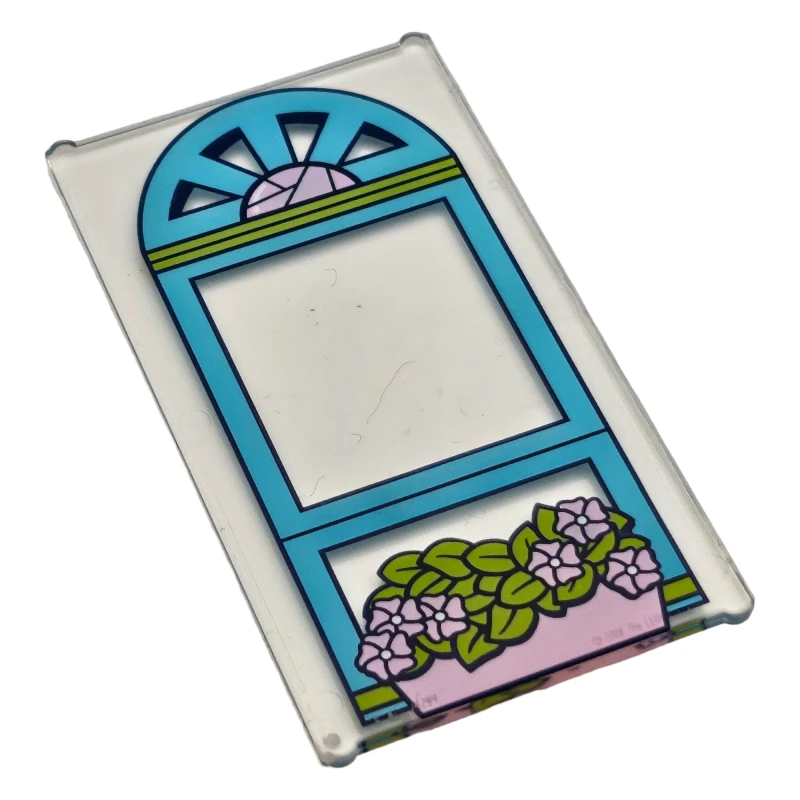 LEGO&reg; 6296658 - 57895pb065 - Glass for Window 1 x 4 x 6 with Window Frame and Flower Box Pattern