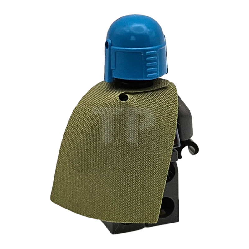 LEGO&reg; sw1080 Mandalorian Tribe Warrior - Male, Olive Green Cape, Dark Azure Helmet