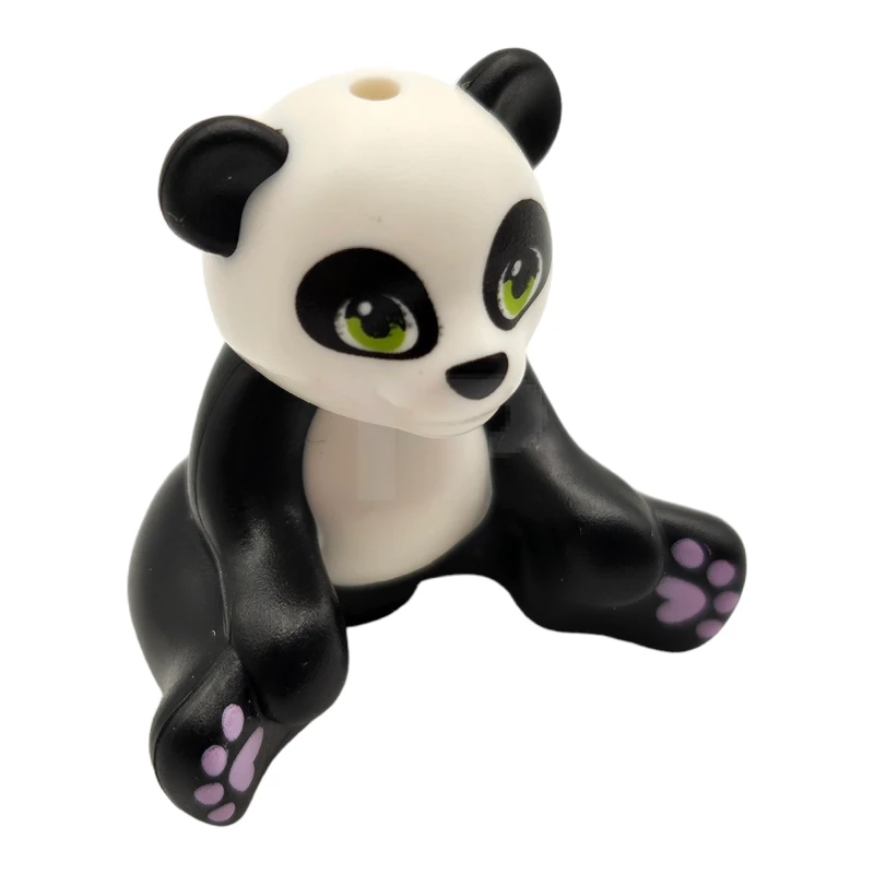 LEGO&reg; 6300282 - 16674pb02 - Panda, Friends, Sentado con Ojos Lima, Patas Lavanda y Patrón Blanco en Cabeza y Estómago