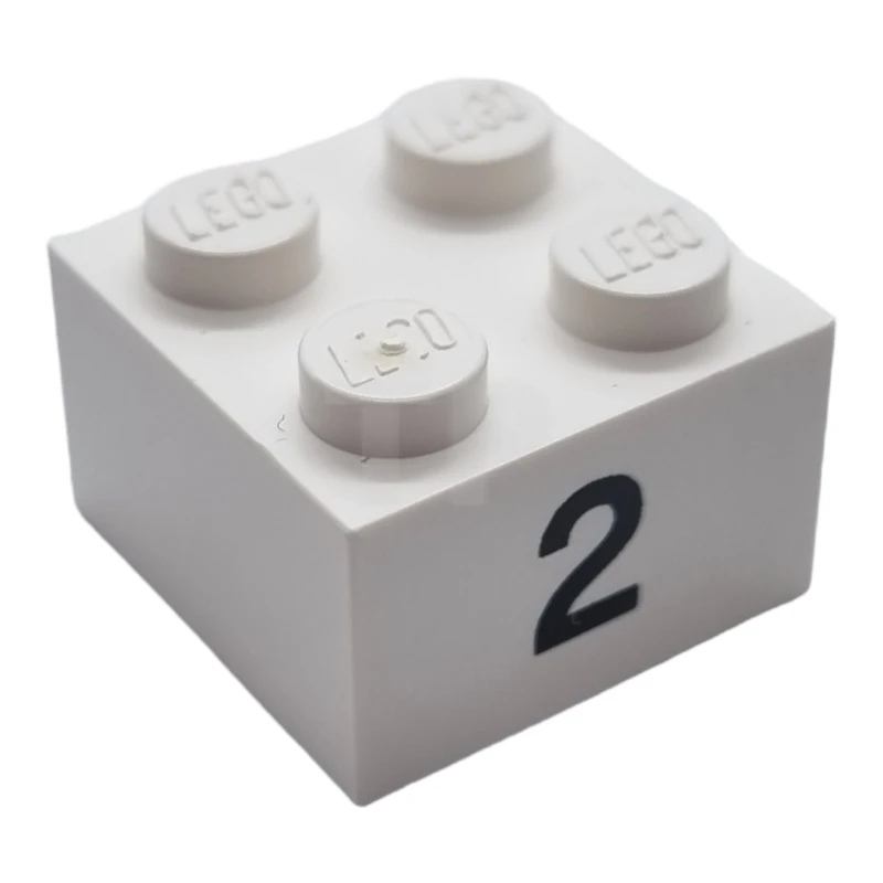 LEGO&reg; 6044157 - 3003pb036 - Brick 2 x 2 with '2' Pattern