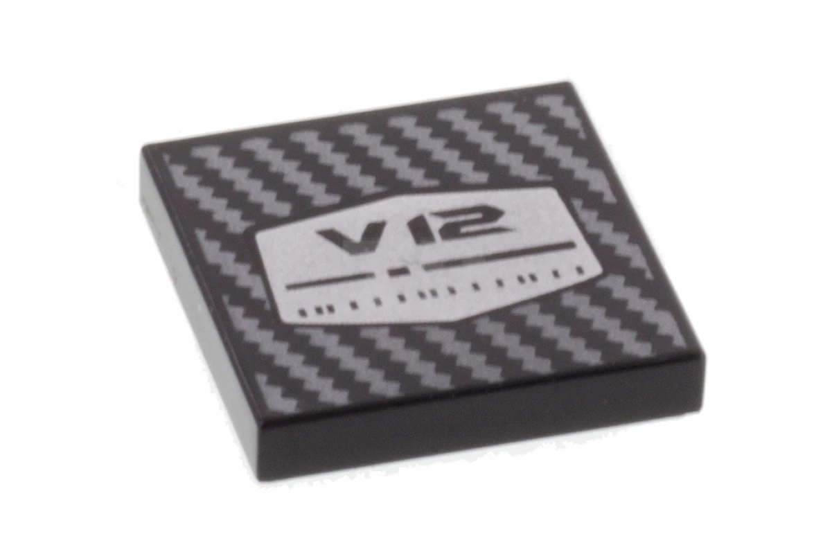 LEGO&reg; 6302571 - 3068pb1342 - Tile 2 x 2 with Groove with 'V12' and Texture Pattern