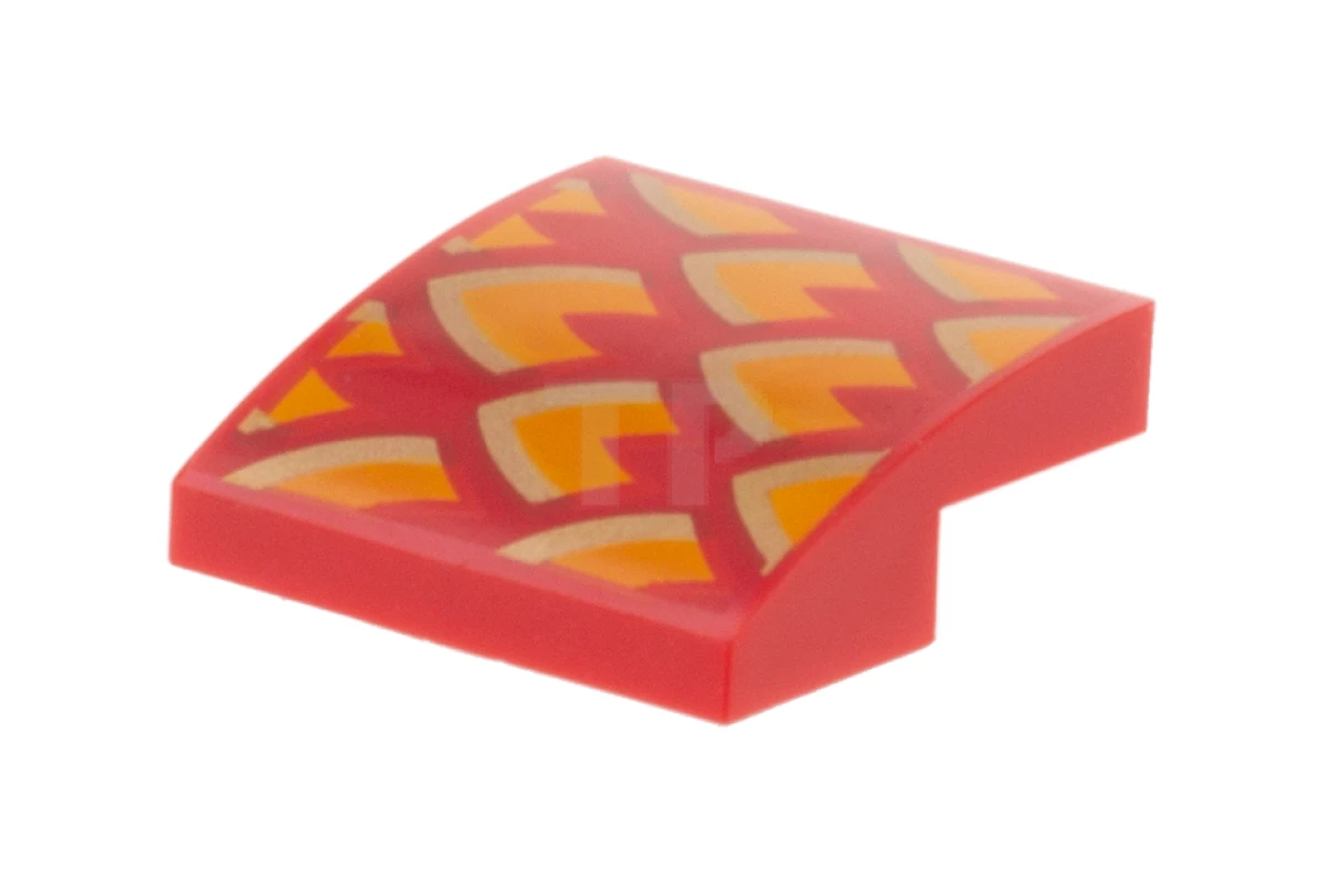 LEGO&reg; 6258953 - 15068pb161R - Slope 2 x 2 x 2/3 Curved with Dragon Scales Pattern - Right