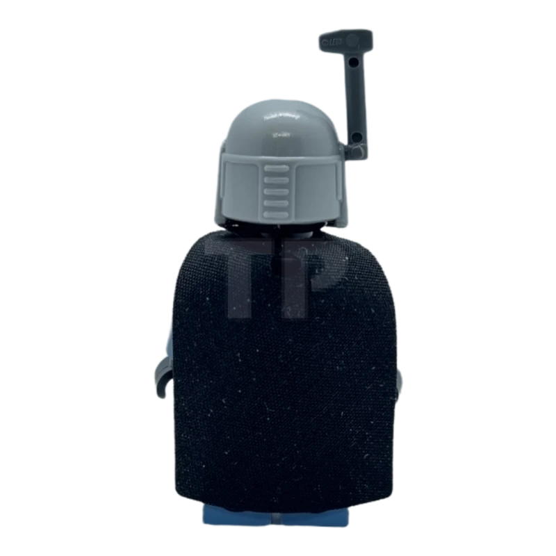 LEGO&reg; sw1077 Mandalorian Tribe Warrior - Female, Black Cape, Light Bluish Gray Helmet with Antenna / Rangefinder