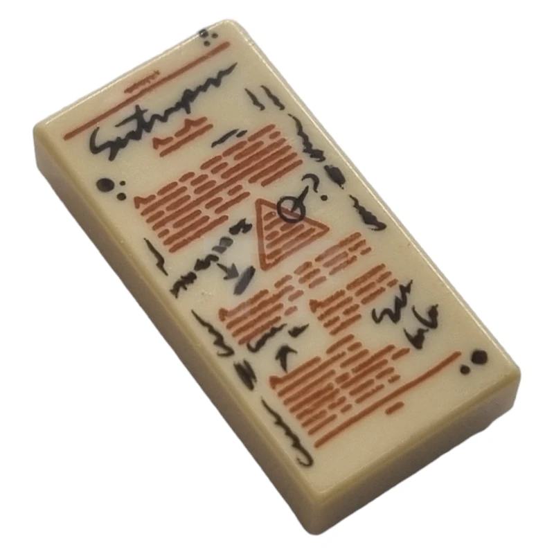 LEGO&reg; 6315162 - 3069pb0819 - Tile 1 x 2 with Text and Margin Notes Pattern