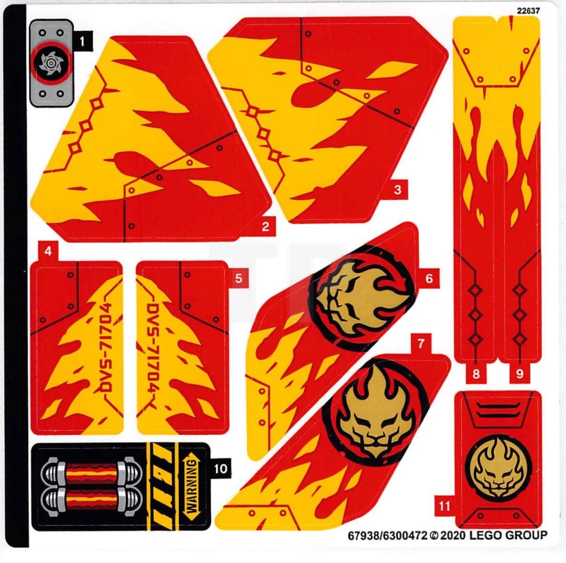 LEGO&reg; 6300472 - Autocollant pour l'ensemble 71704