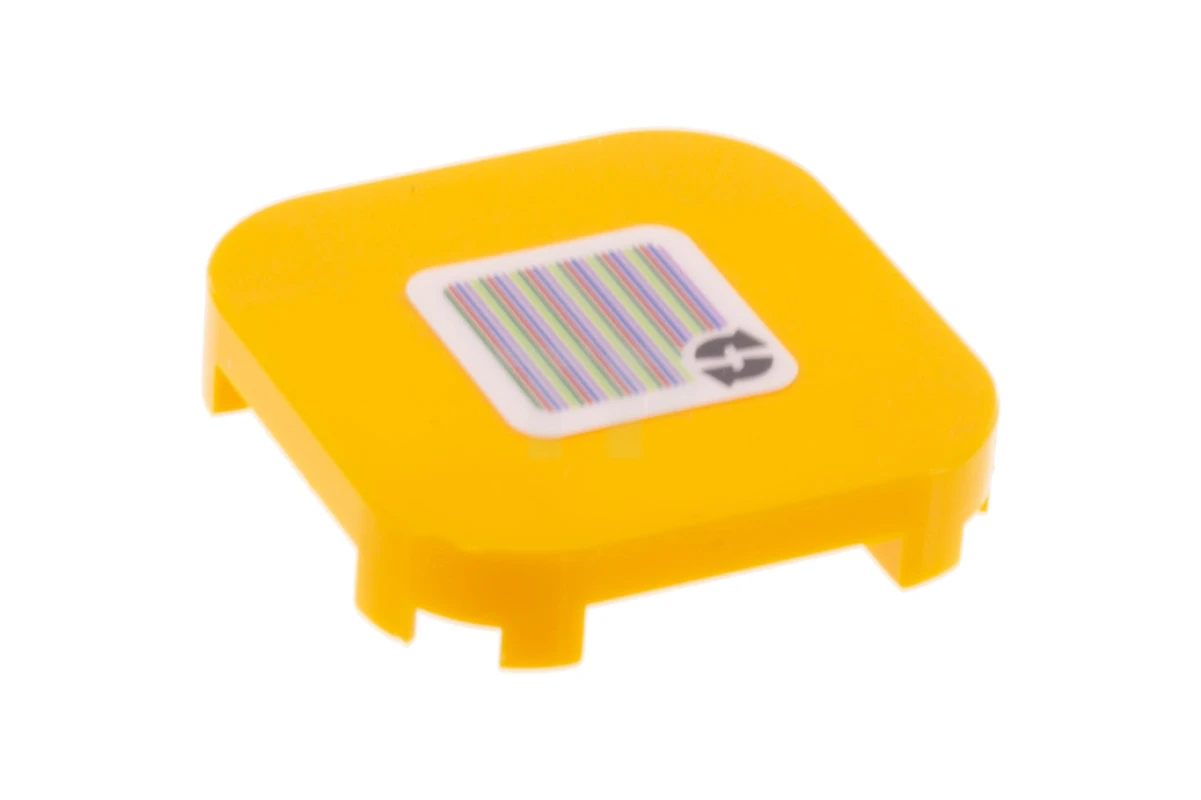 LEGO&reg; 6315523 - 68869pb002 - Fliese 4 x 4 x 2/3 Abgerundete Ecken mit Super Mario Scanner Code 2 Pfeile Zyklusmuster