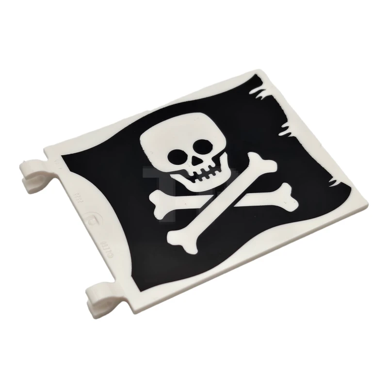 LEGO&reg; 6317072 - 2525pb012 - Bandiera 6 x 4 con motivo piatto a teschio e ossa incrociate (Jolly Roger) su entrambi i lati