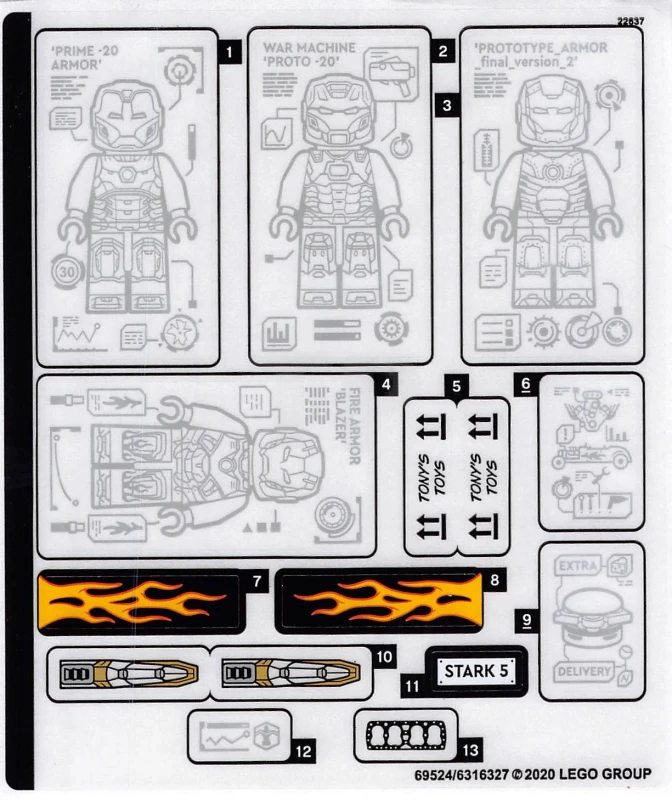 LEGO&reg; 6316327 - Pegatina para Set 76167