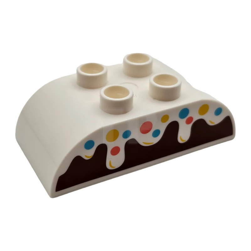 LEGO&reg; 6286270 - 98223pb027 - DUPLO Brick 2 x 4 Curved Top with Frosting and Sprinkles Pattern