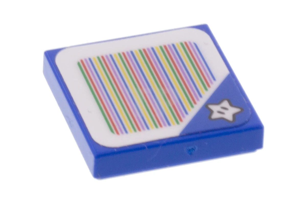 LEGO&reg; 6315998 - 3068pb1384 - Carreau 2 x 2 avec le motif étoile du code scanner de Super Mario.