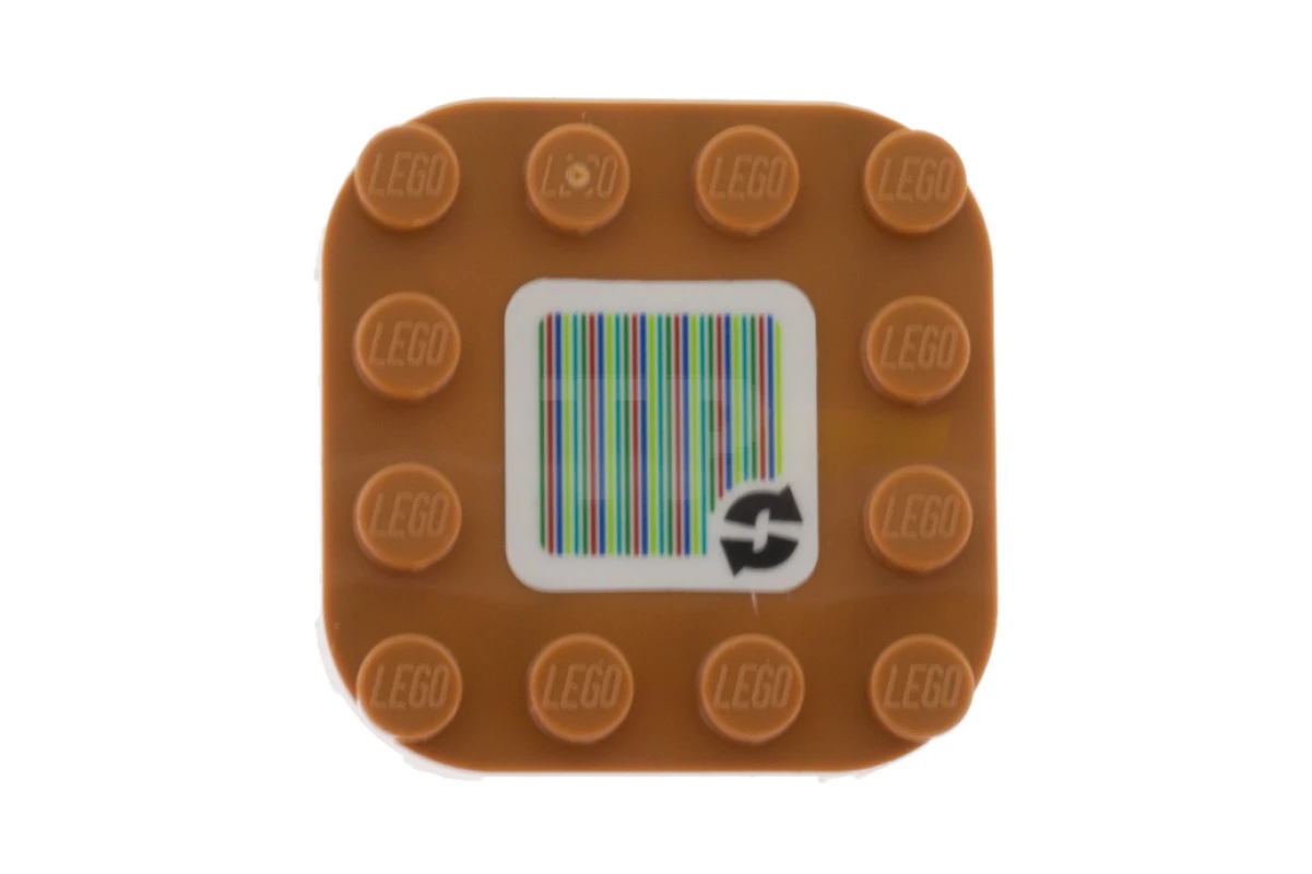 LEGO&reg; 6317958 - 66792pb003 - Platte 4 x 4 x 2/3 Abgerundete Ecken mit Super Mario Scanner Code 2 Pfeile Zyklusmuster