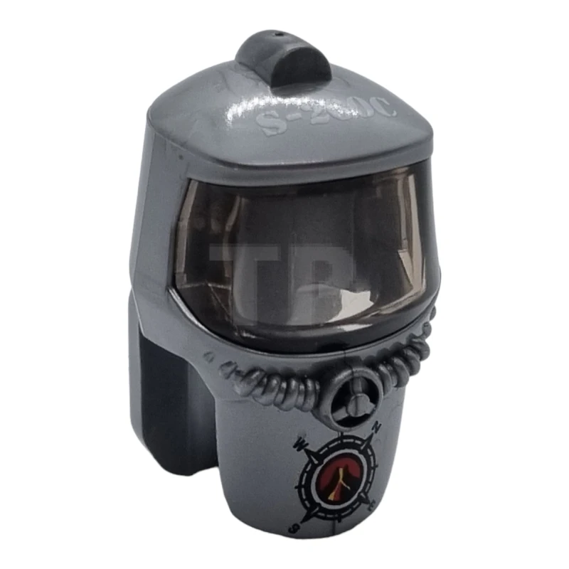 LEGO&reg; 6151895 - 93566c02pb01 - Minifigure, combinaison de protection à capuchon avec écran facial trans-noir et motif 