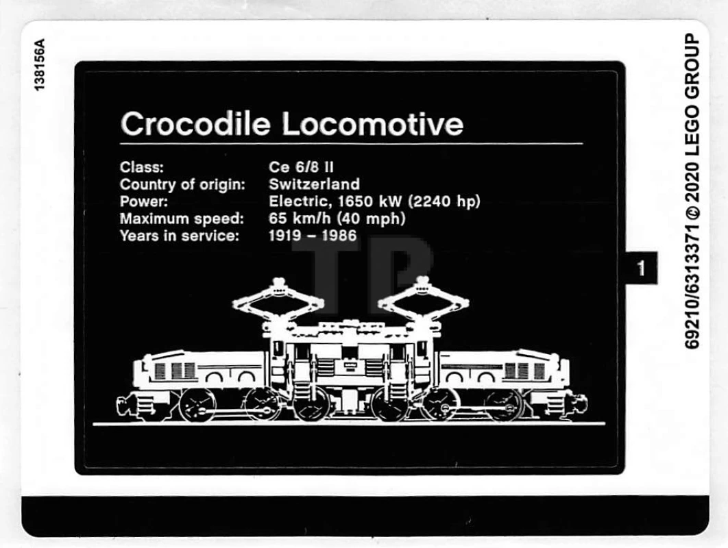 LEGO&reg; 6313371 - Autocollant pour l'ensemble 10277