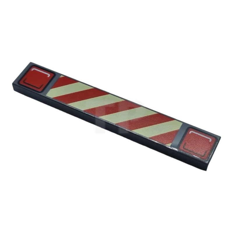 LEGO&reg; 6329569 - 6636pb249 - Tile 1 x 6 with Danger Stripes and Taillights Pattern