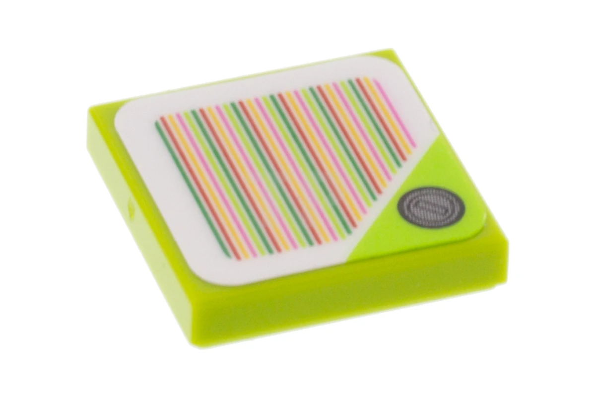 LEGO&reg; 6338155 - 3068pb1487 - Piastrelle 2 x 2 con adesivo di Super Mario Scanner Codice Moneta Rossa