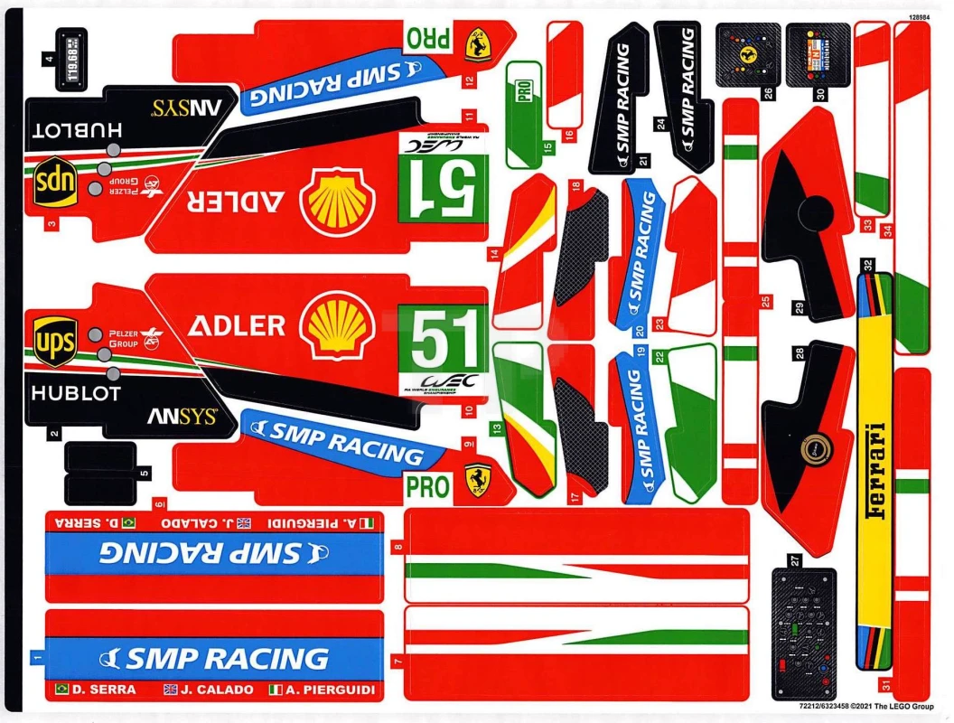 LEGO&reg; 6323458 - Aufkleber für Set 42125 - Blatt 1