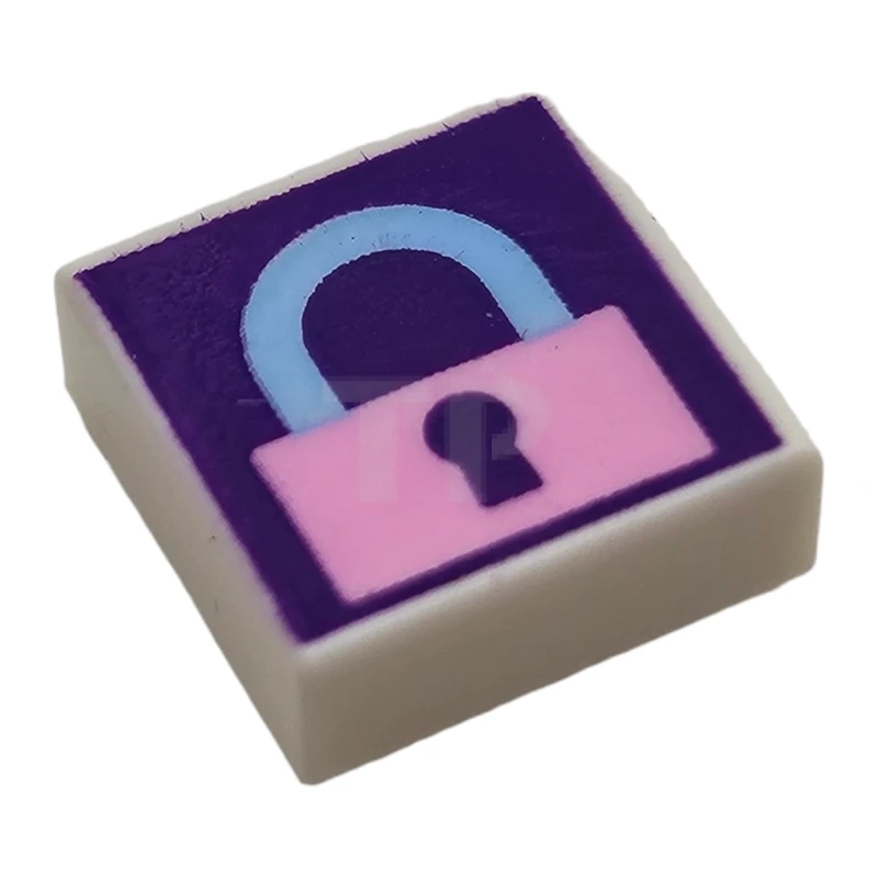 LEGO&reg;  - 3070pb194 - Fliese 1 x 1 mit verriegeltem Vorhängeschloss-Muster