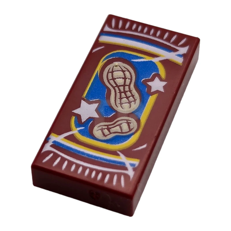 LEGO&reg; 6313414 - 3069pb0834 - Piastrelle 1 x 2 con sacchetto di arachidi Modello di pacchetto