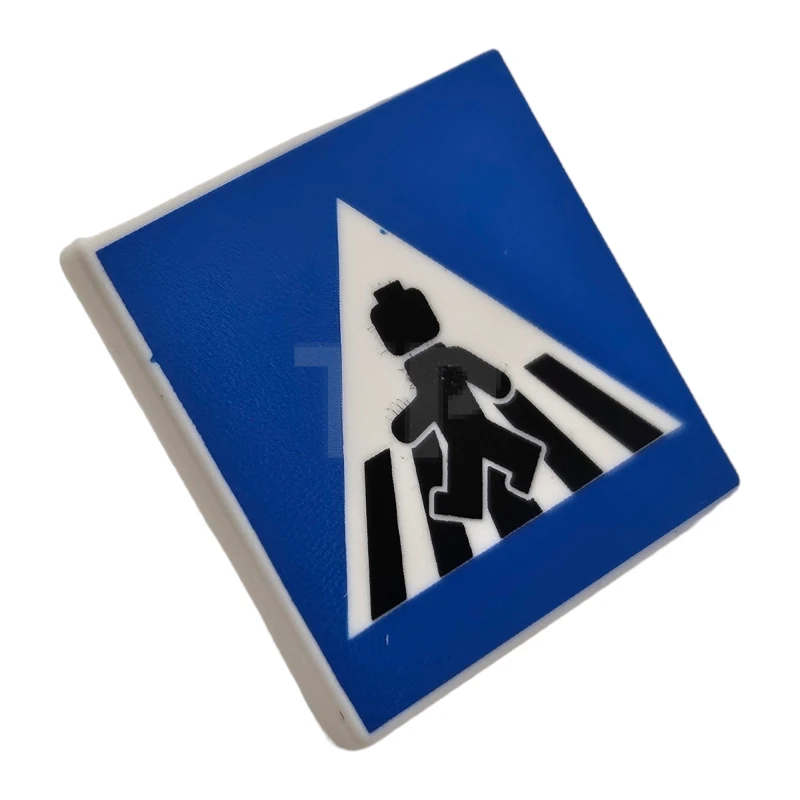LEGO&reg; 6329595 - 15210pb084 - Clip-On Square 2 x 2 - Road Sign Crosswalk