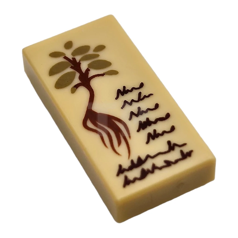 LEGO&reg; 6333212 - 3069pb0860 - Piastrelle 1 x 2 con testo e motivo vegetale