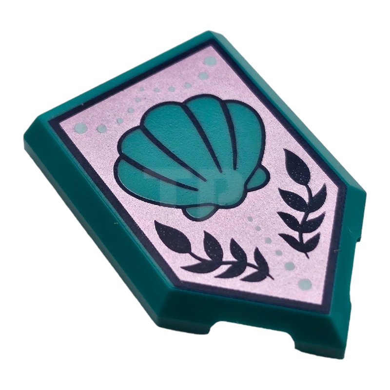 LEGO&reg; 6332629 - 22385pb208 - Tile 2 x 3 Pentagonal with Seashell and Laurels Pattern