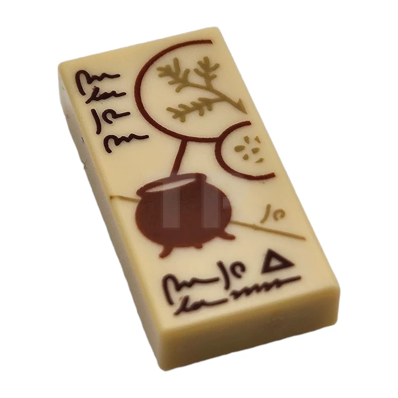 LEGO&reg; 6329369 - 3069pb0859 - Tile 1 x 2 with Cauldron and Spell Ingredients Pattern