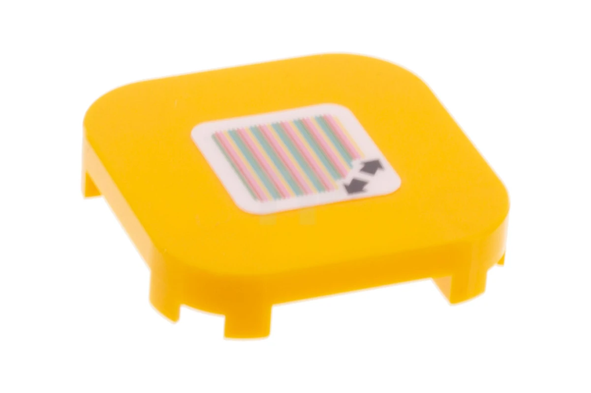 LEGO&reg; 6326767 - 68869pb003 - Fliese 4 x 4 x 2/3 Abgerundete Ecken mit Super Mario Scanner Code Doppelpfeil-Muster