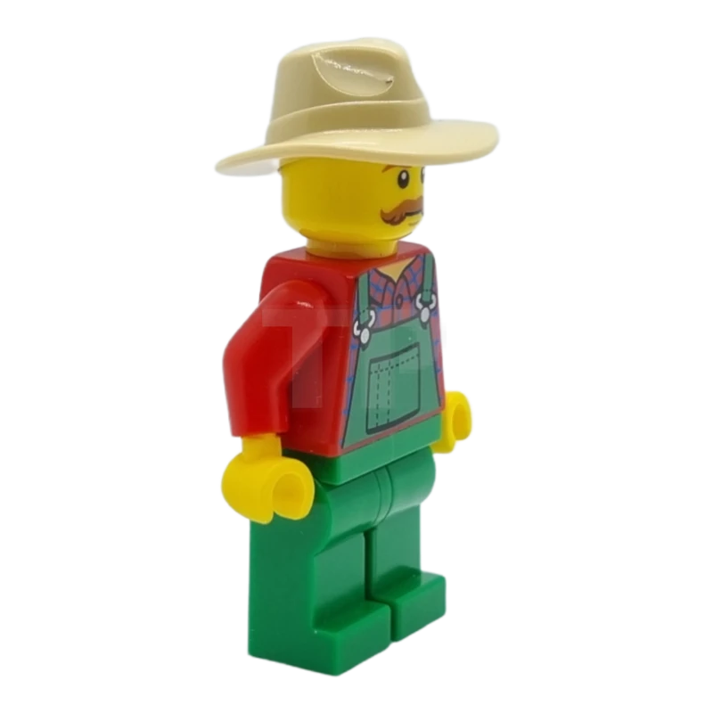 LEGO&reg; hol100 Tuta da lavoro verde contadino, fedora abbronzata, baffi