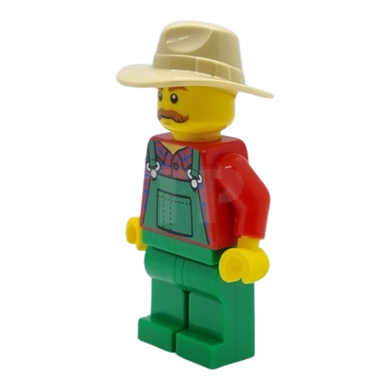 LEGO&reg; hol100 Tuta da lavoro verde contadino, fedora abbronzata, baffi