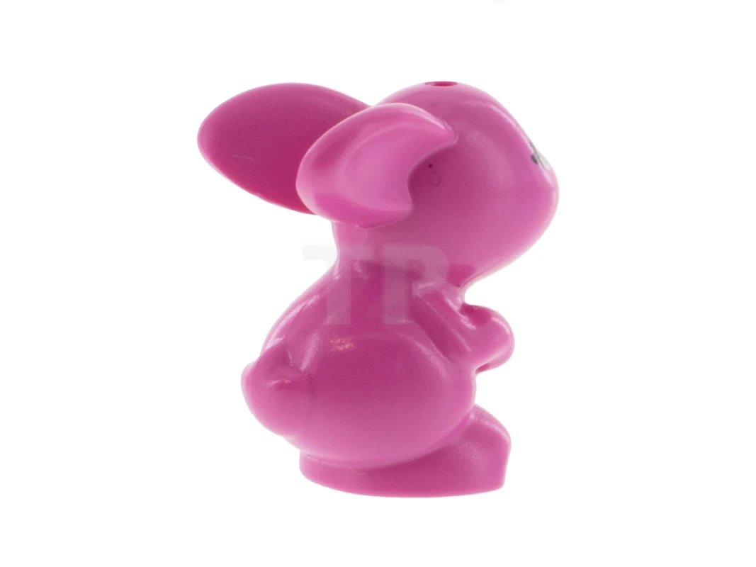 LEGO&reg; 6337244 - 34050pb03 - Bunny / Rabbit, Friends, Sitting with Dark Turquoise Eyes, Black Nose and Mouth and Pink Tongue Pattern