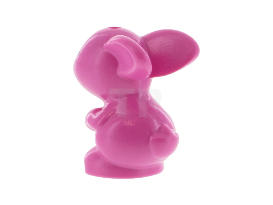 LEGO&reg; 6337244 - 34050pb03 - Bunny / Rabbit, Friends, Sitting with Dark Turquoise Eyes, Black Nose and Mouth and Pink Tongue Pattern