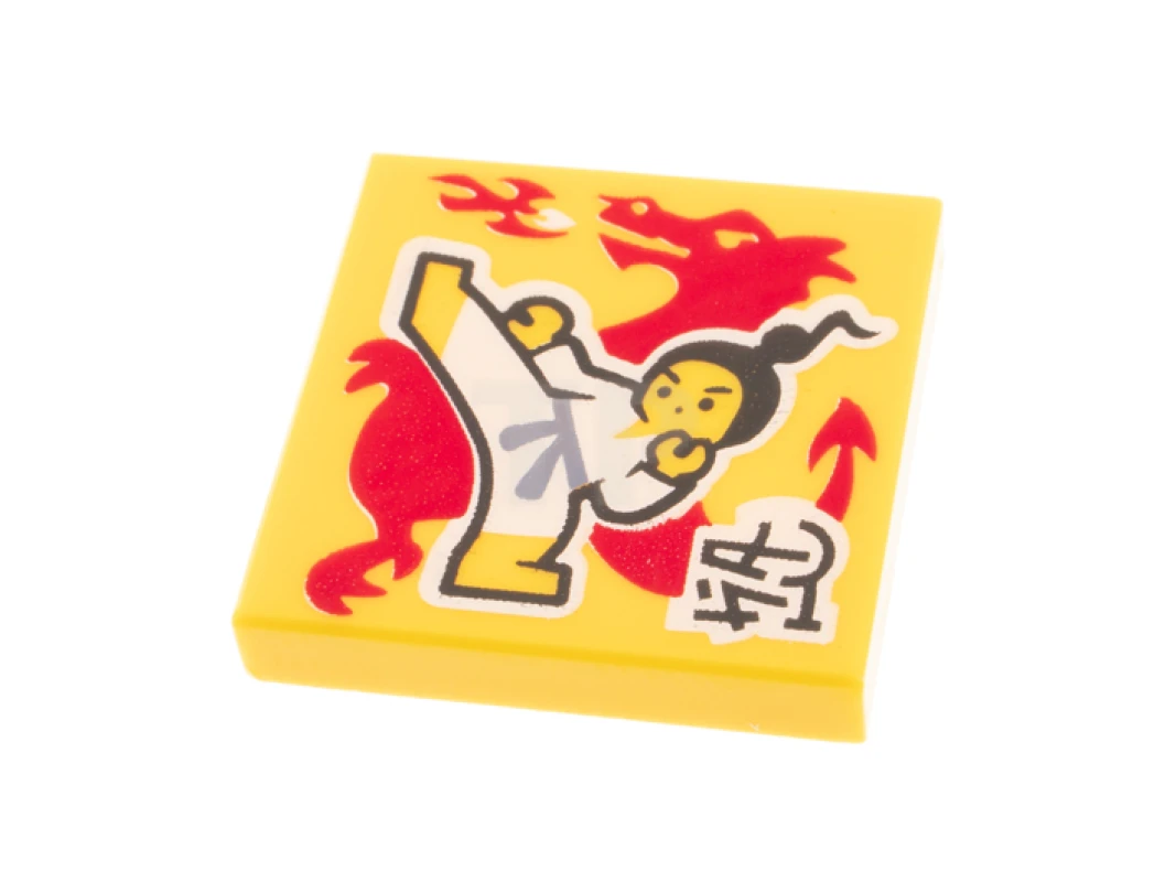LEGO&reg;  - 3068pb1568 - Tile 2 x 2 with Album Cover - Karate Kick and Dragon Pattern