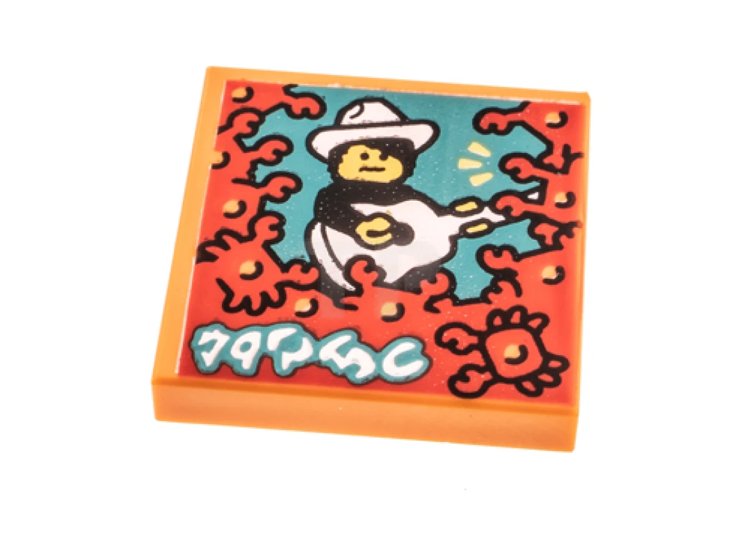 LEGO&reg;  - 3068pb1549 - Tile 2 x 2 with Album Cover - Cowboy with Guitar Pattern