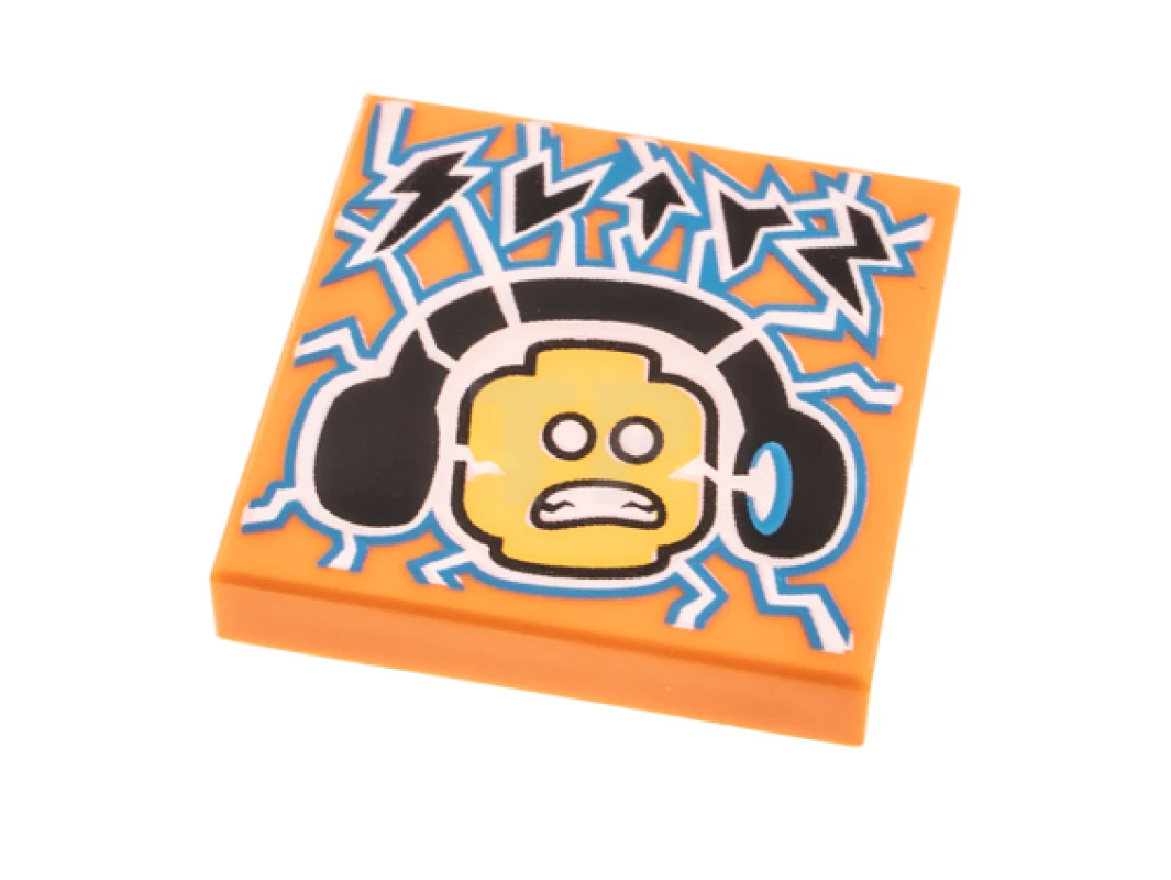 LEGO&reg;  - 3068pb1598 - Tile 2 x 2 with Album Cover - Minifigure Head with Headphones Pattern