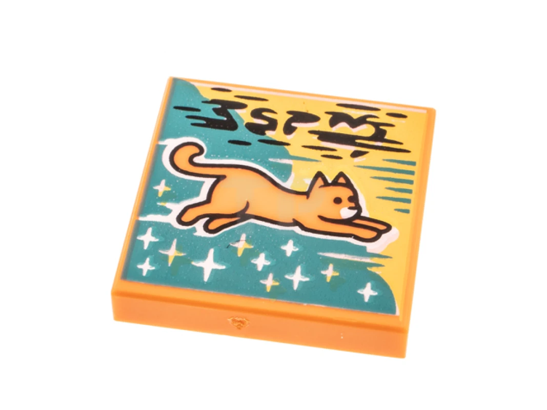 LEGO&reg;  - 3068pb1573 - Tile 2 x 2 with Album Cover - Flying Cat Pattern