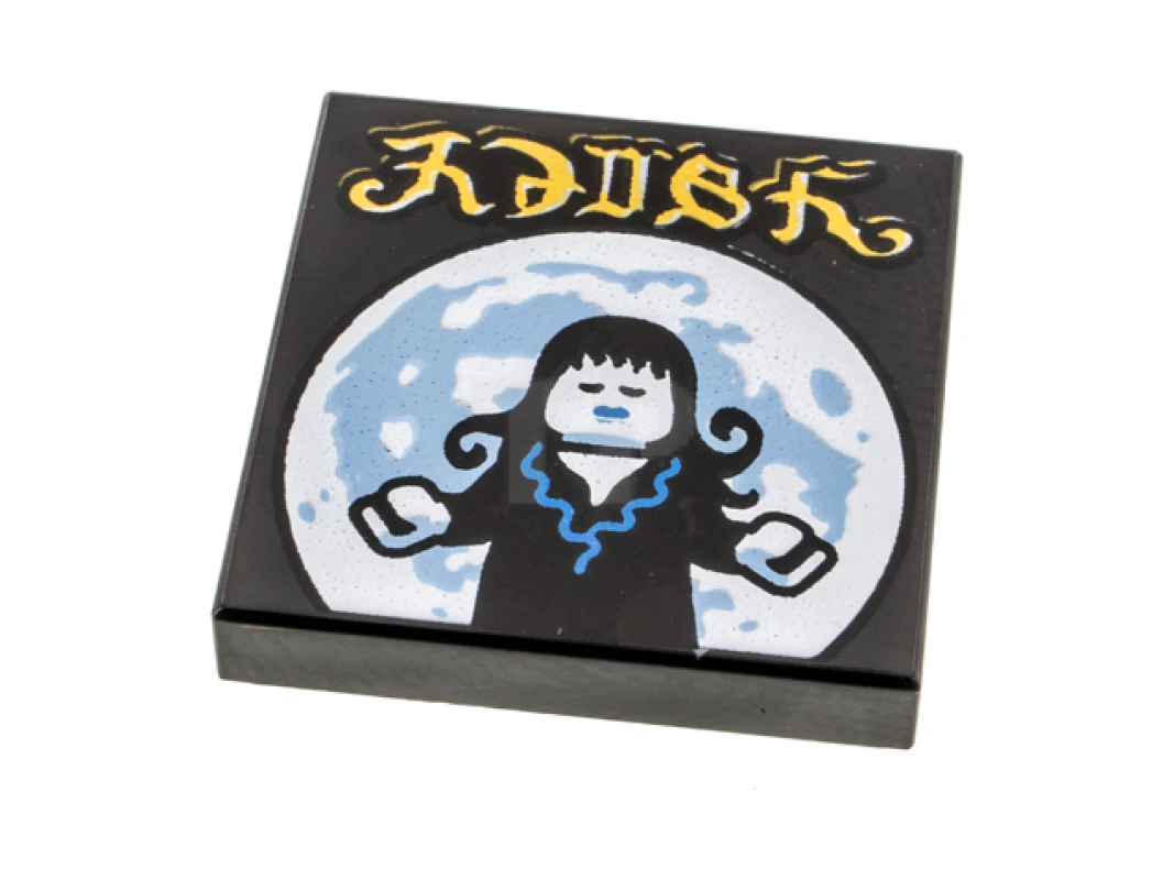 LEGO&reg;  - 3068pb1554 - Tile 2 x 2 with Album Cover - Goth Girl and Full Moon Pattern