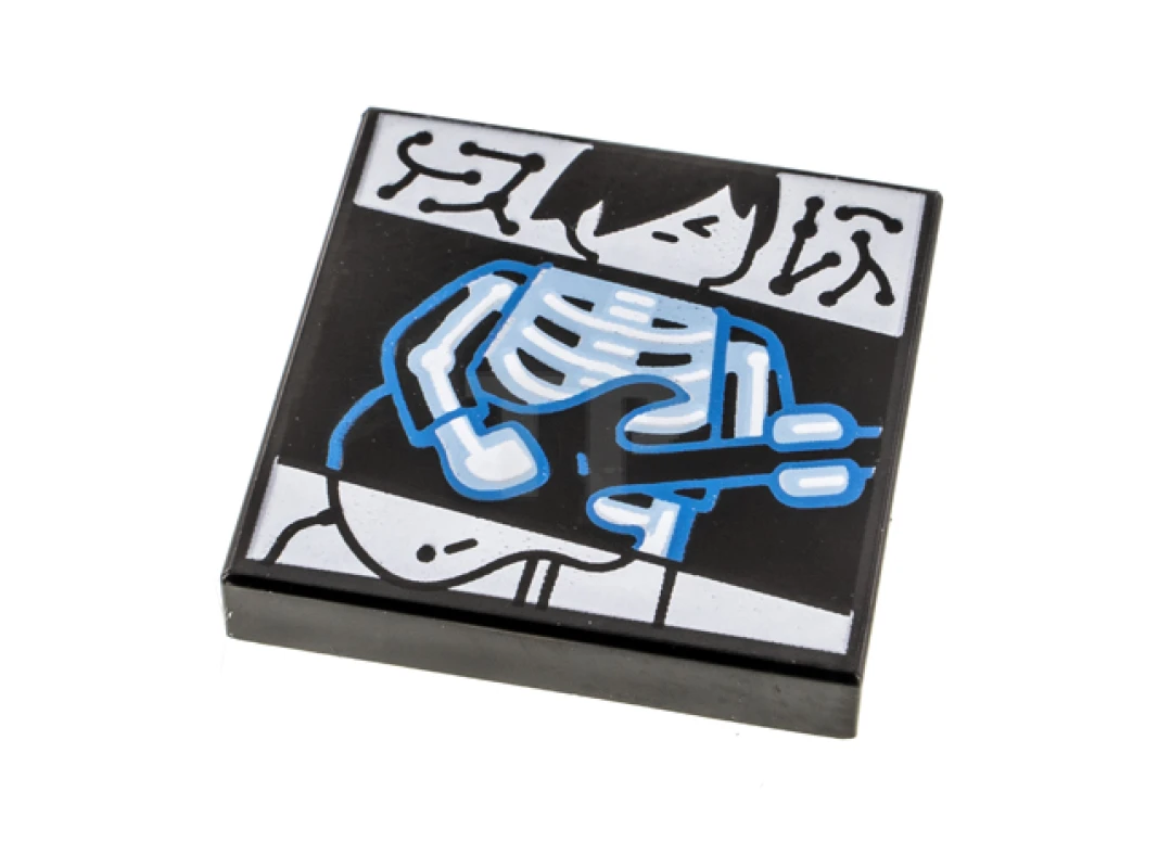 LEGO&reg;  - 3068pb1575 - Tile 2 x 2 with Album Cover - Guitarist X-Ray Pattern