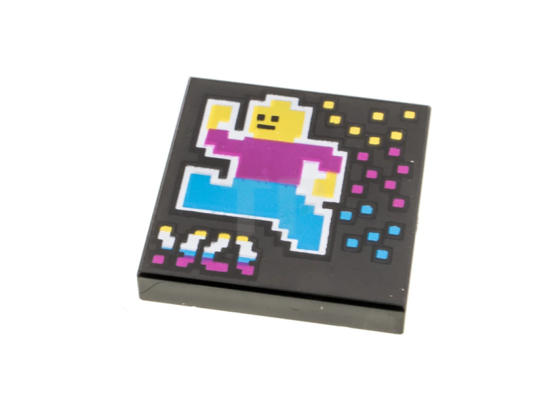 LEGO&reg;  - 3068pb1631 - Tile 2 x 2 with Album Cover - Pixelated Minifigure Pattern