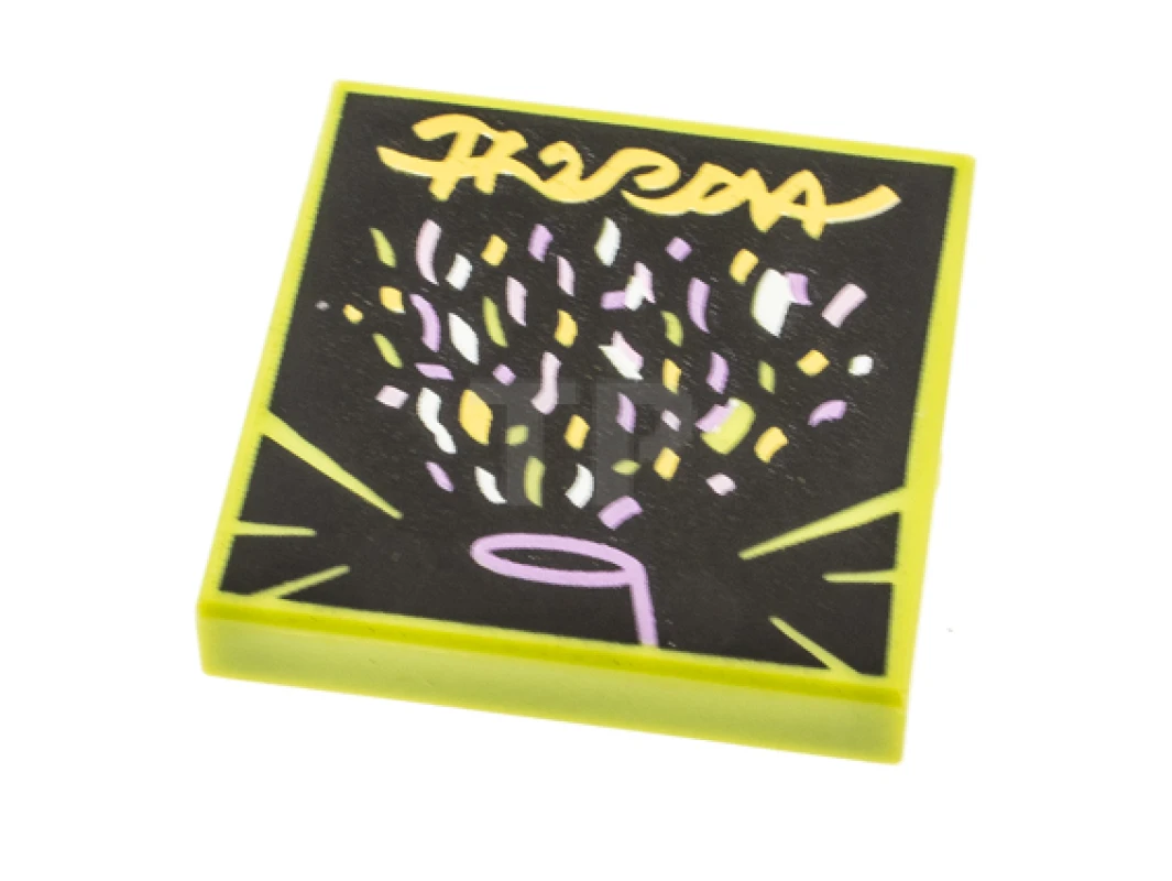 LEGO&reg;  - 3068pb1552 - Tile 2 x 2 with Album Cover - Cone of Pastel Confetti Pattern