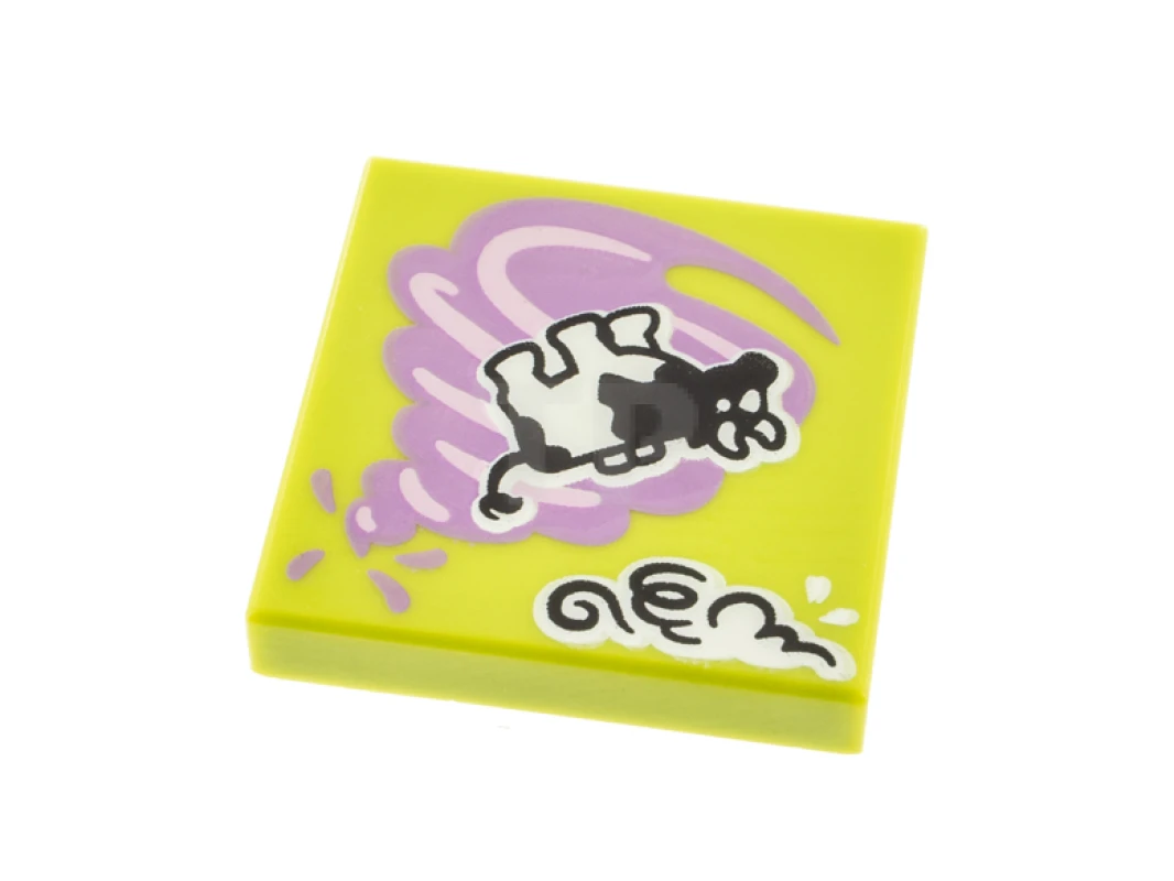 LEGO&reg;  - 3068pb1594 - Tile 2 x 2 with Album Cover - Cow in Tornado Pattern