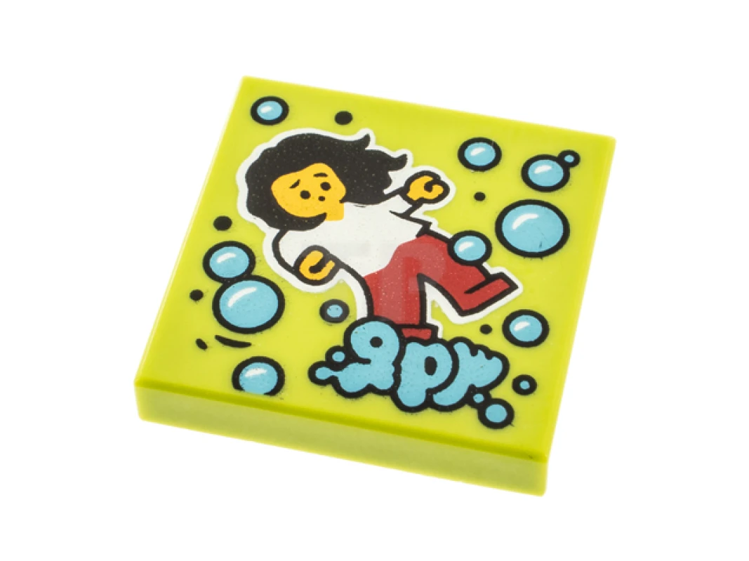 LEGO&reg;  - 3068pb1560 - Tile 2 x 2 with Album Cover - Dancing Girl and Bubbles Pattern