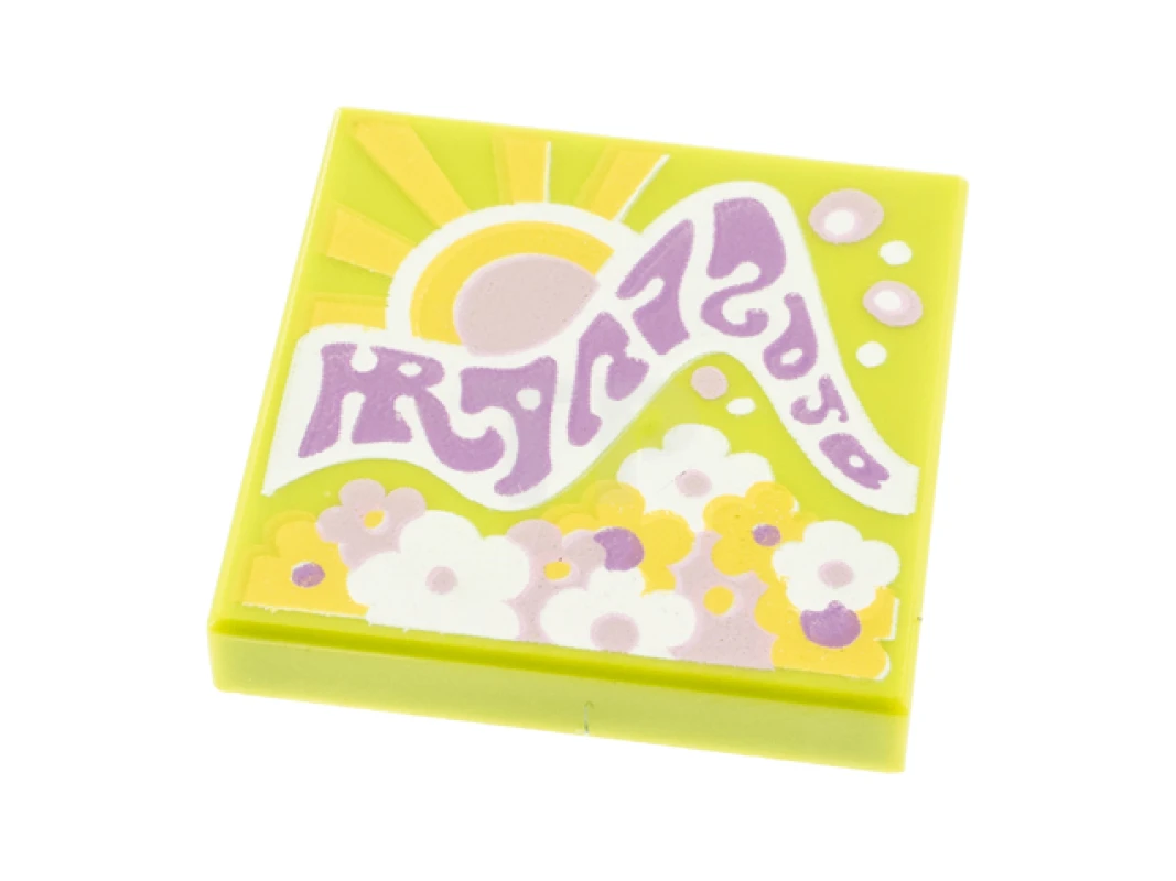 LEGO&reg;  - 3068pb1559 - Tile 2 x 2 with Album Cover - Sunshine with Flowers Pattern