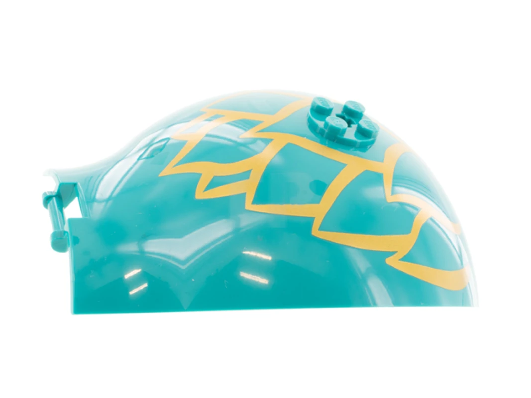 LEGO&reg; 6317284 - 65783pb01 - Panel 10 x 4 x 13 Curved with Bar Handle with Gold Leaves Outline Pattern